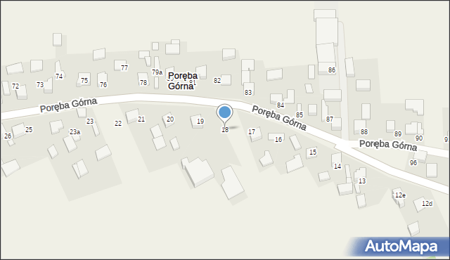 Poręba Górna, Poręba Górna, 18, mapa Poręba Górna