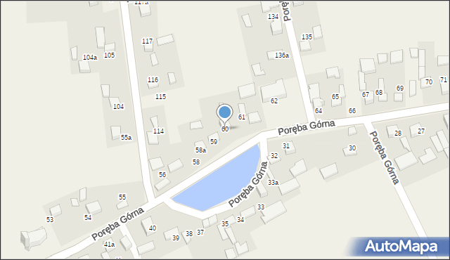 Poręba Górna, Poręba Górna, 60, mapa Poręba Górna