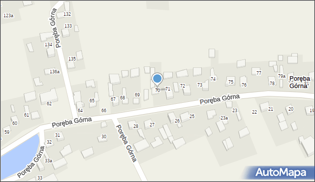 Poręba Górna, Poręba Górna, 70, mapa Poręba Górna