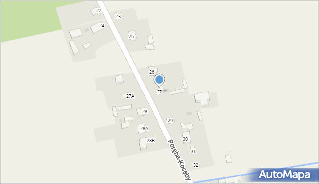 Poręba-Kocęby, Poręba-Kocęby, 27, mapa Poręba-Kocęby