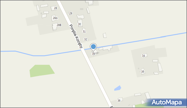 Poręba-Kocęby, Poręba-Kocęby, 33, mapa Poręba-Kocęby