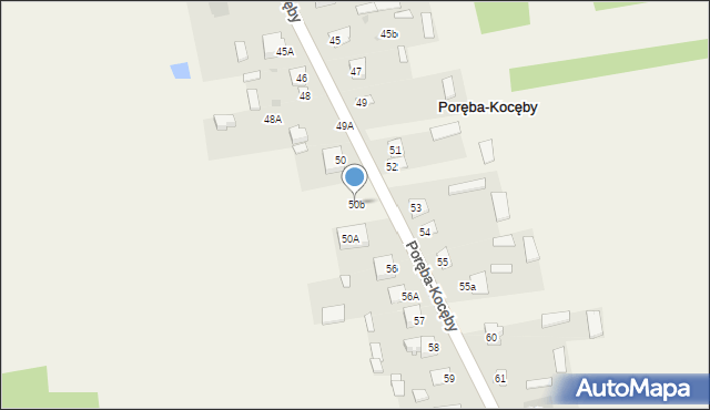 Poręba-Kocęby, Poręba-Kocęby, 50b, mapa Poręba-Kocęby