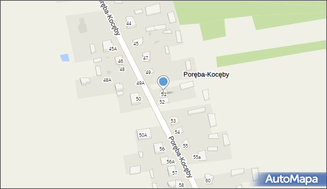 Poręba-Kocęby, Poręba-Kocęby, 51, mapa Poręba-Kocęby