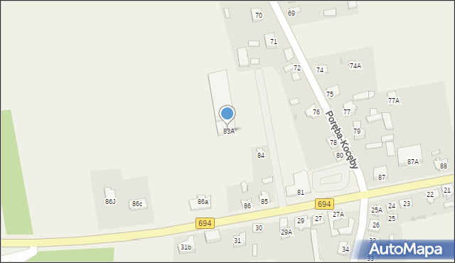 Poręba-Kocęby, Poręba-Kocęby, 83A, mapa Poręba-Kocęby
