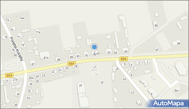 Poręba-Kocęby, Poręba-Kocęby, 92, mapa Poręba-Kocęby