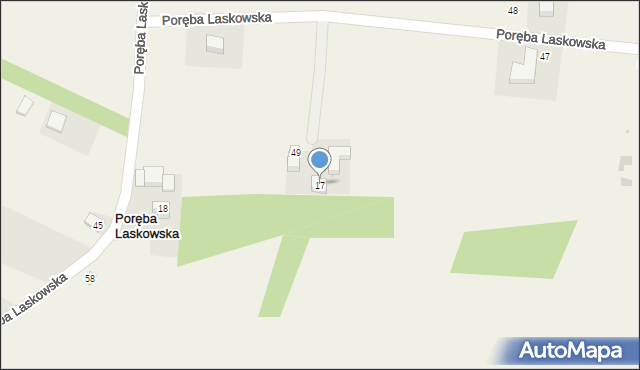 Poręba Laskowska, Poręba Laskowska, 17, mapa Poręba Laskowska