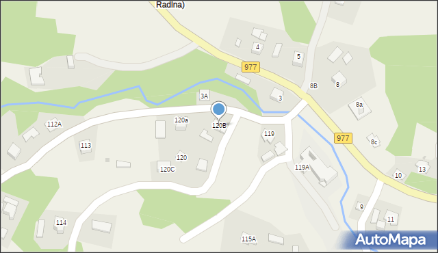 Poręba Radlna, Poręba Radlna, 120B, mapa Poręba Radlna