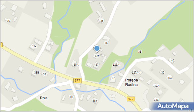 Poręba Radlna, Poręba Radlna, 125, mapa Poręba Radlna