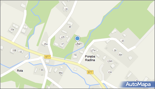 Poręba Radlna, Poręba Radlna, 125A, mapa Poręba Radlna