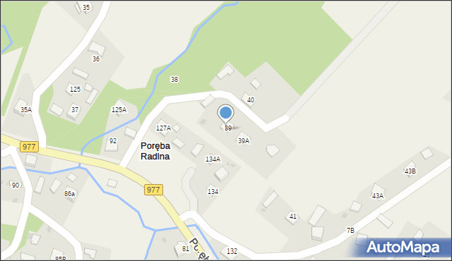 Poręba Radlna, Poręba Radlna, 79, mapa Poręba Radlna