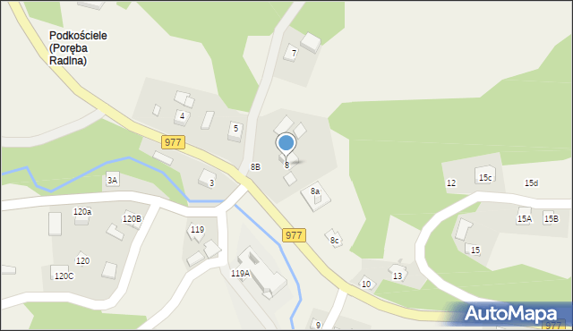 Poręba Radlna, Poręba Radlna, 8, mapa Poręba Radlna