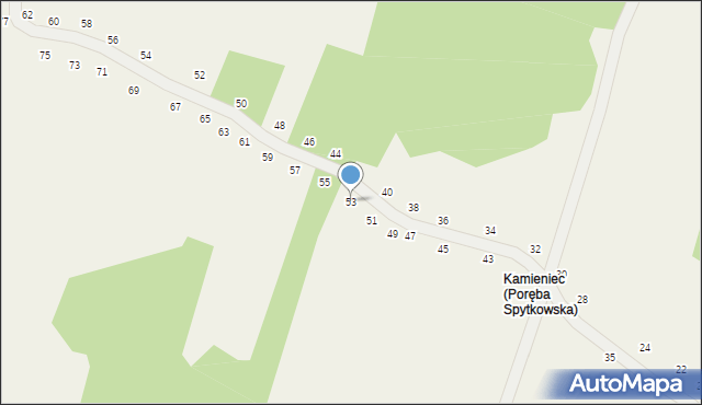 Poręba Spytkowska, Pod Wieżami, 53, mapa Poręba Spytkowska