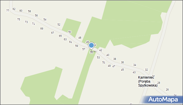 Poręba Spytkowska, Pod Wieżami, 55, mapa Poręba Spytkowska