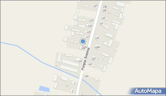 Poręba Średnia, Poręba Średnia, 119, mapa Poręba Średnia