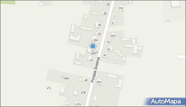 Poręba Średnia, Poręba Średnia, 42A, mapa Poręba Średnia