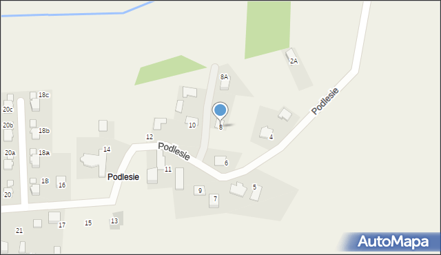 Poręba Wielka, Podlesie, 8, mapa Poręba Wielka