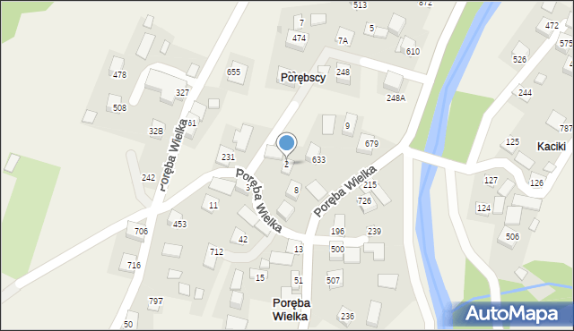 Poręba Wielka, Poręba Wielka, 2, mapa Poręba Wielka