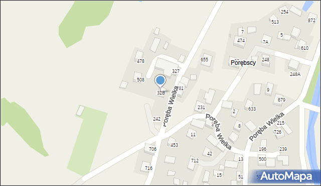 Poręba Wielka, Poręba Wielka, 328, mapa Poręba Wielka