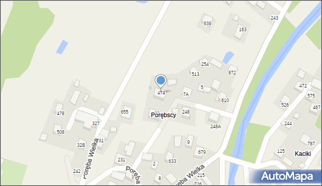 Poręba Wielka, Poręba Wielka, 474, mapa Poręba Wielka