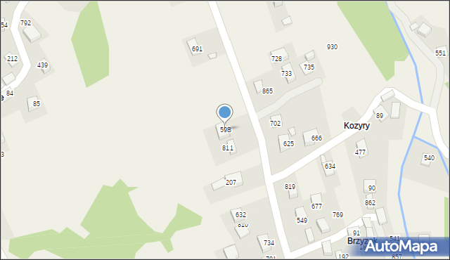 Poręba Wielka, Poręba Wielka, 598, mapa Poręba Wielka