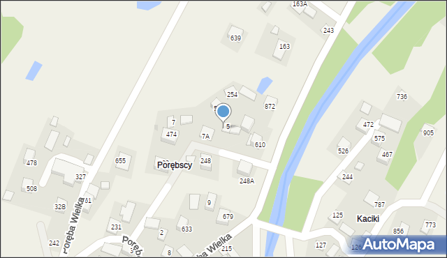 Poręba Wielka, Poręba Wielka, 5A, mapa Poręba Wielka