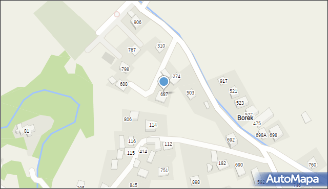Poręba Wielka, Poręba Wielka, 687, mapa Poręba Wielka