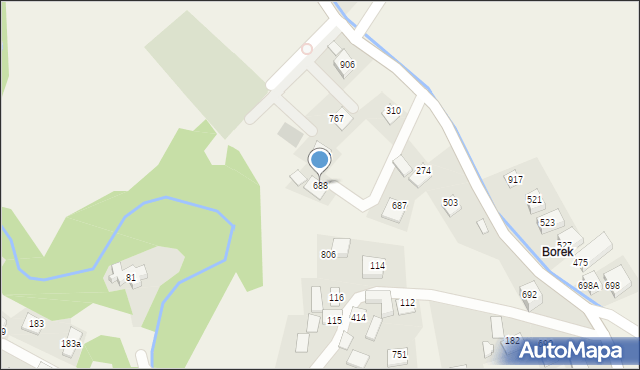 Poręba Wielka, Poręba Wielka, 688, mapa Poręba Wielka