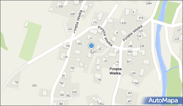 Poręba Wielka, Poręba Wielka, 712, mapa Poręba Wielka