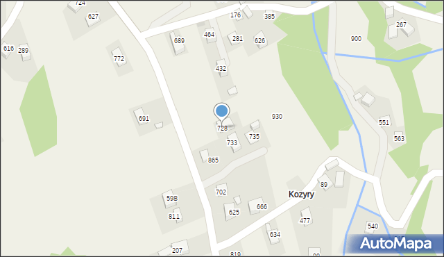 Poręba Wielka, Poręba Wielka, 728, mapa Poręba Wielka