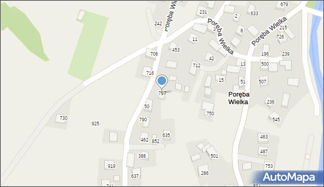 Poręba Wielka, Poręba Wielka, 797, mapa Poręba Wielka