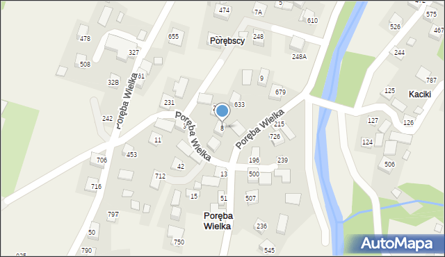 Poręba Wielka, Poręba Wielka, 8, mapa Poręba Wielka