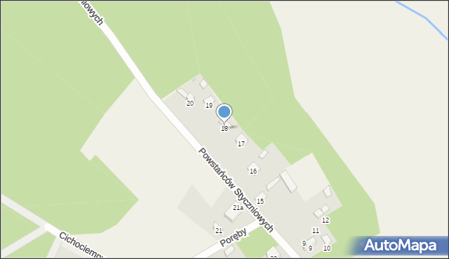 Poręby, Poręby, 18, mapa Poręby