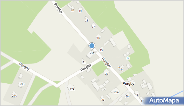 Poręby, Poręby, 21a, mapa Poręby