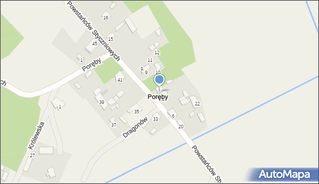 Poręby, Powstańców Styczniowych, 26, mapa Poręby