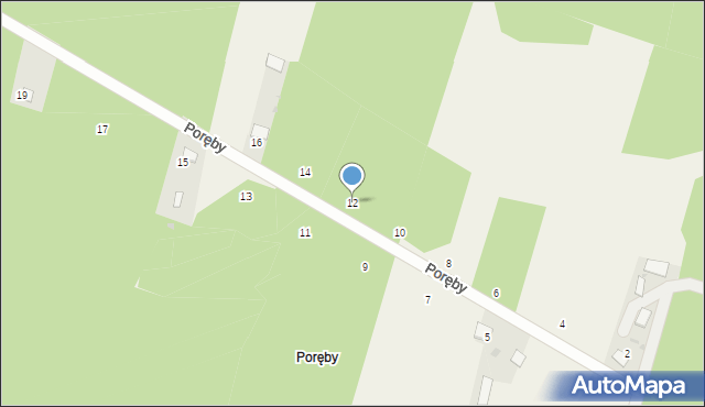 Poręby, Poręby, 12, mapa Poręby