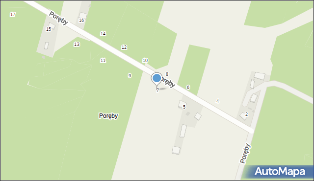 Poręby, Poręby, 7, mapa Poręby