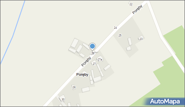 Poręby, Poręby, 26, mapa Poręby