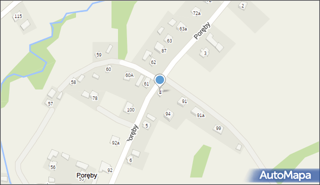 Poręby, Poręby, 4, mapa Poręby