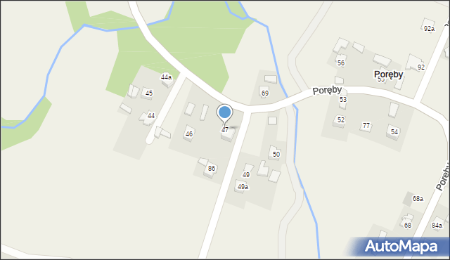 Poręby, Poręby, 47, mapa Poręby