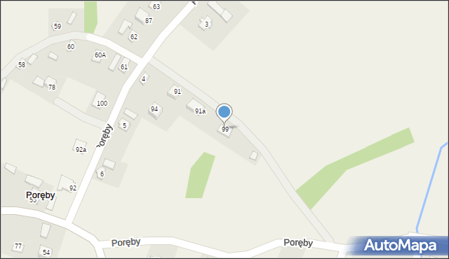 Poręby, Poręby, 99, mapa Poręby