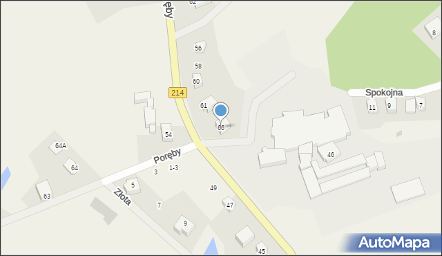 Poręby, Poręby, 66, mapa Poręby