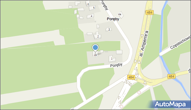 Poręby, Poręby, 1a, mapa Poręby