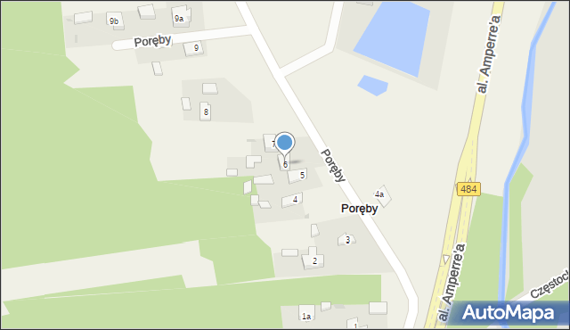 Poręby, Poręby, 6, mapa Poręby