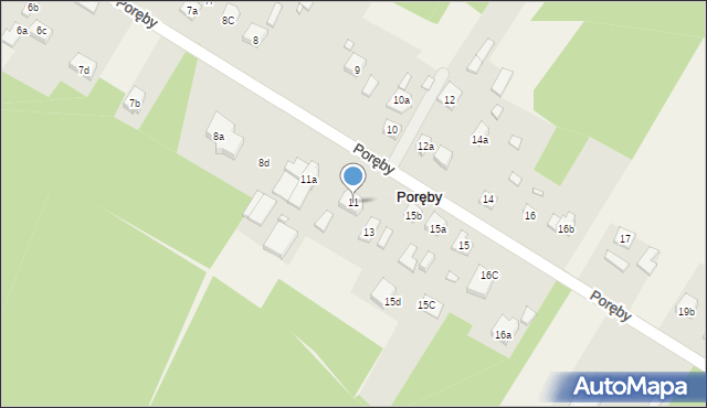 Poręby, Poręby, 11, mapa Poręby