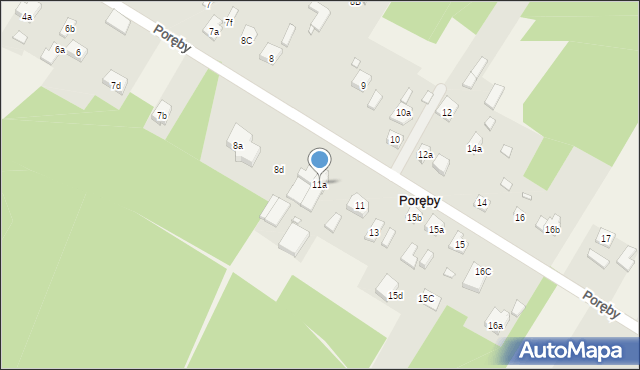 Poręby, Poręby, 11a, mapa Poręby