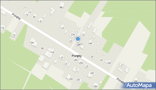 Poręby, Poręby, 12a, mapa Poręby