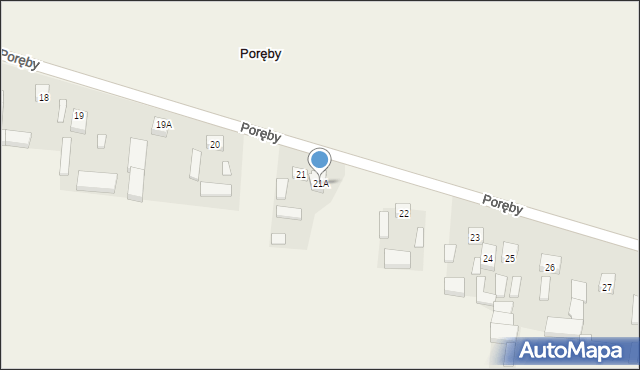 Poręby, Poręby, 21A, mapa Poręby