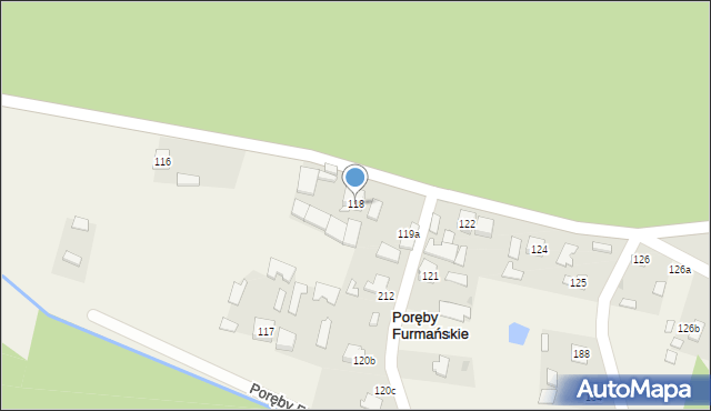 Poręby Furmańskie, Poręby Furmańskie, 118, mapa Poręby Furmańskie