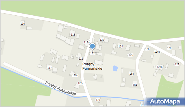 Poręby Furmańskie, Poręby Furmańskie, 121, mapa Poręby Furmańskie