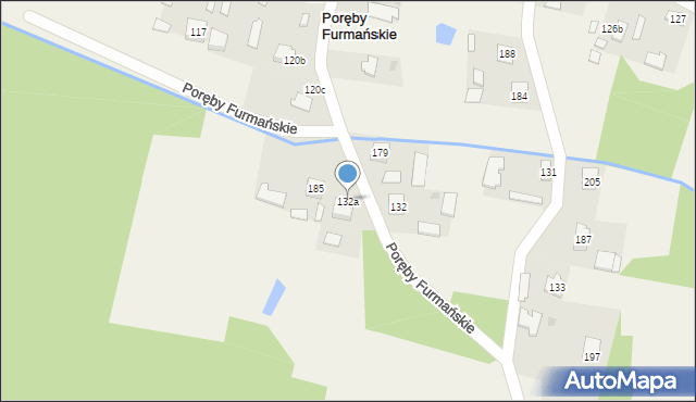 Poręby Furmańskie, Poręby Furmańskie, 132a, mapa Poręby Furmańskie